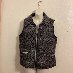 Studio Works Black and Gray Snake Print Vest